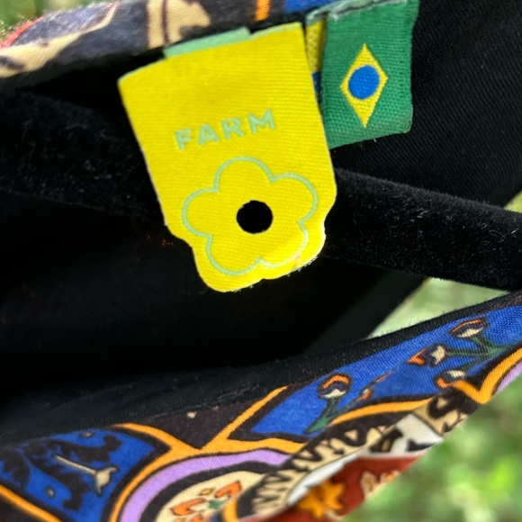 FARM rio mini abstract print dress open back with buttons on top multi color sm - Picture 9 of 11